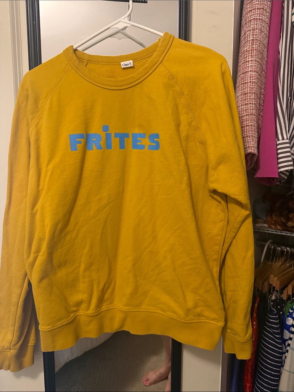 Clare V. Mustard Yellow Crewneck Sweatshirt